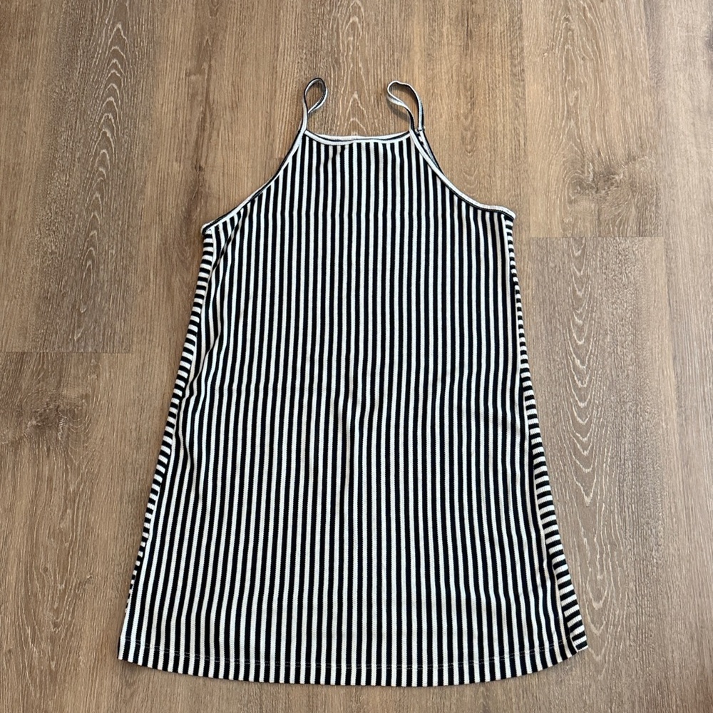 Crescent Black and White Striped Dress